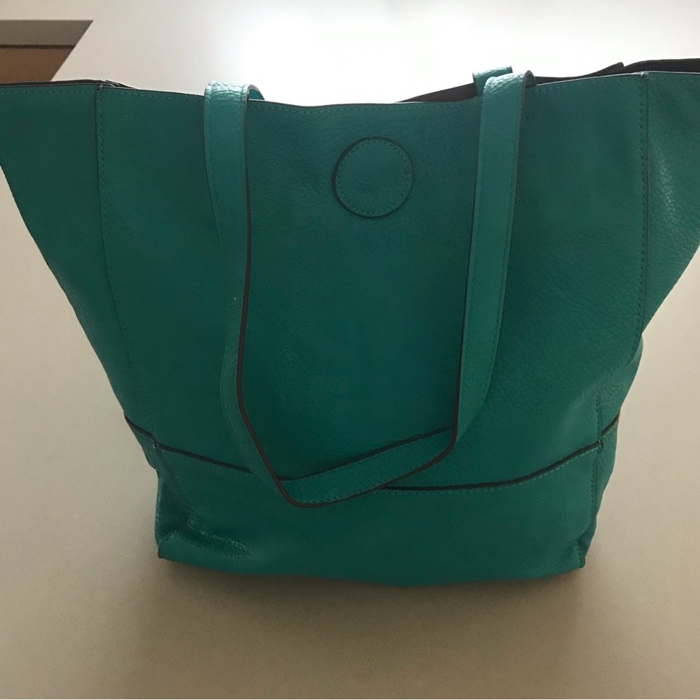 Joy Susan Leather Tote Bag & Matching Accessories Pouch